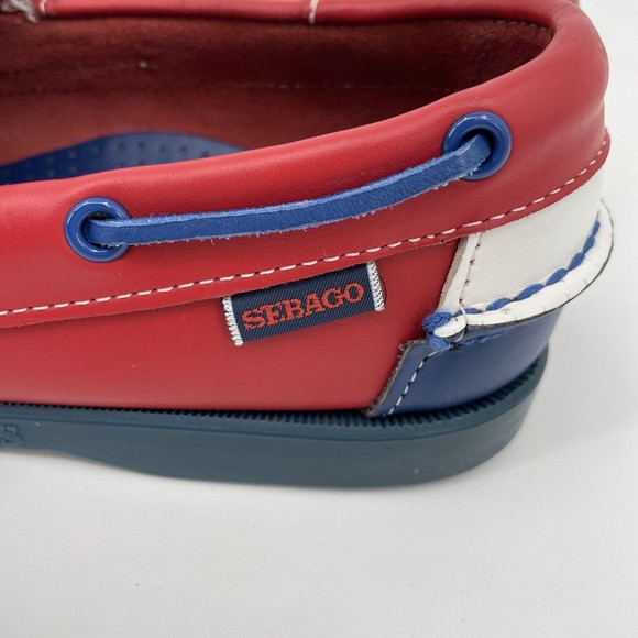 Sebago Docksides Spinnaker Colorblock Lace Up Boat Shoes Mens US Size 8.5 M Red - Picture 6 of 12